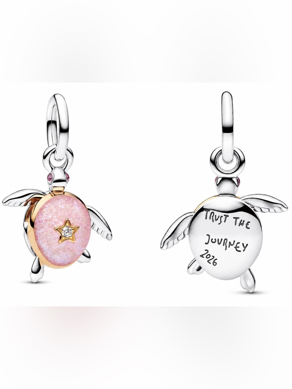 Pandora 2026 Pink Sea Turtle Charm-NEW